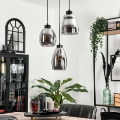 Suspension Kenong Fumé, Noir, 3 lumières