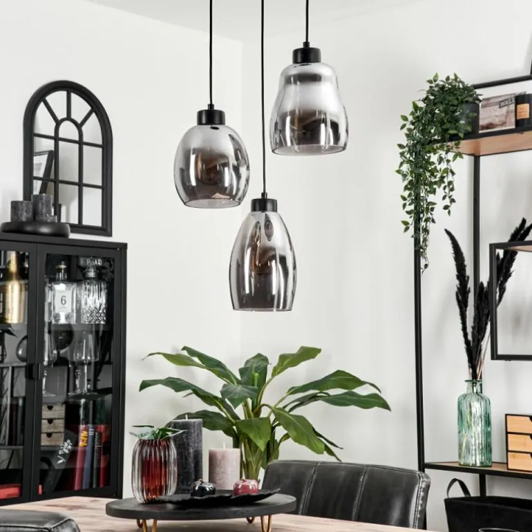 Suspension Kenong Fumé, Noir, 3 lumières