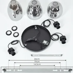 Suspension Kenong Fumé, Noir, 3 lumières