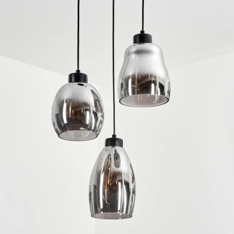 Suspension Kenong Fumé, Noir, 3 lumières