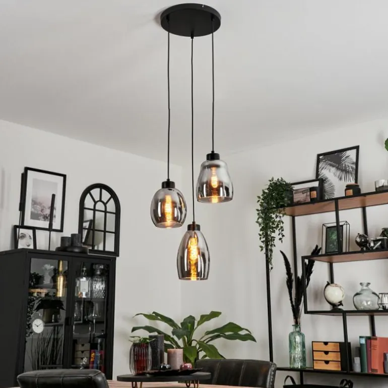 Suspension Kenong Fumé, Noir, 3 lumières