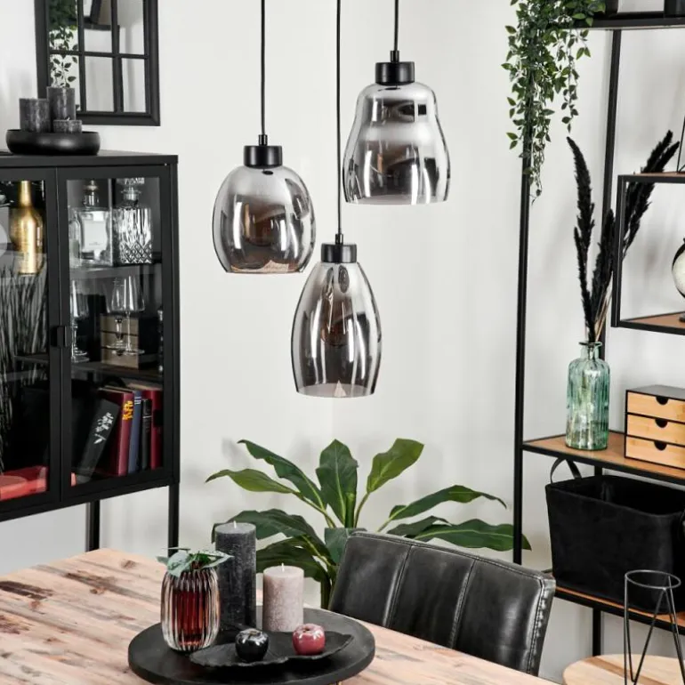 Suspension Kenong Fumé, Noir, 3 lumières