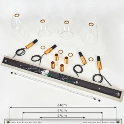 Suspension Kenong Laiton, 4 lumières