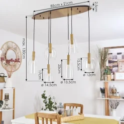 Suspension Kenong Laiton, 6 lumières