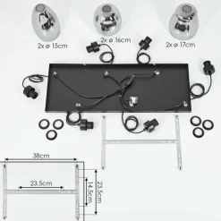 Suspension Kenong Noir, 6 lumières