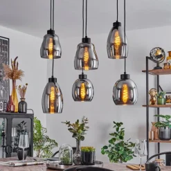 Suspension Kenong Noir, 6 lumières