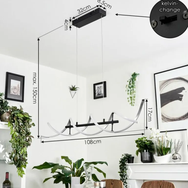 Suspension Khovet LED Noir, 1 lumière