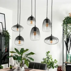 Suspension Kissaboui Noir, 6 lumières