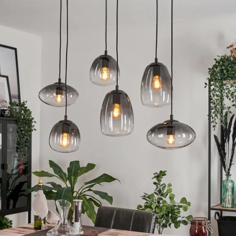 Suspension Kissaboui Noir, 6 lumières