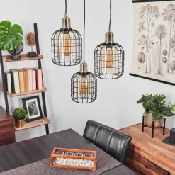 Suspension Kiubneko Laiton, Noir, 3 lumières