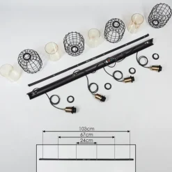 Suspension Kiubneko Noir, 4 lumières