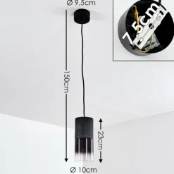 Suspension Kuparuk Noir, 1 lumière