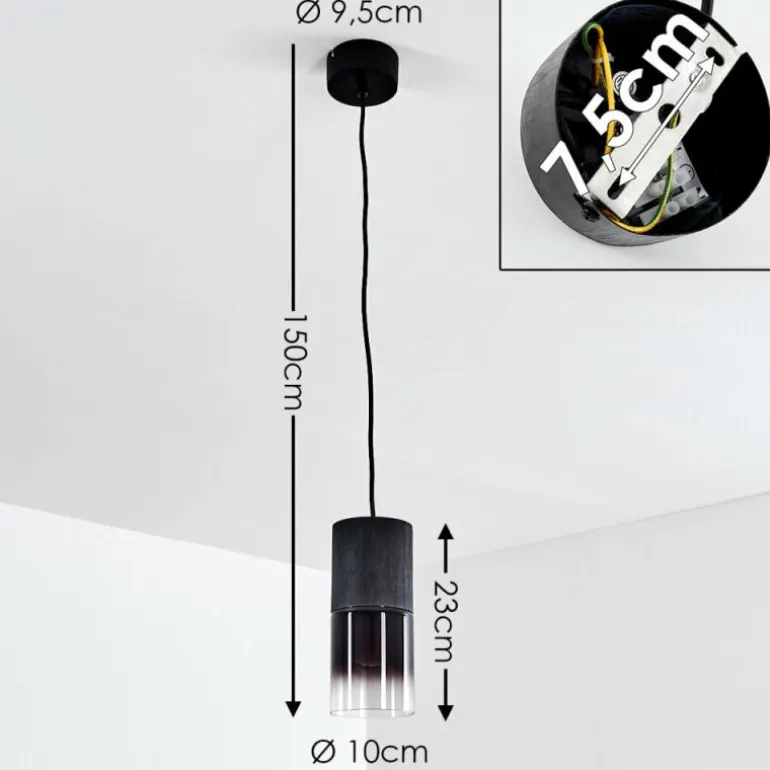 Suspension Kuparuk Noir, 1 lumière