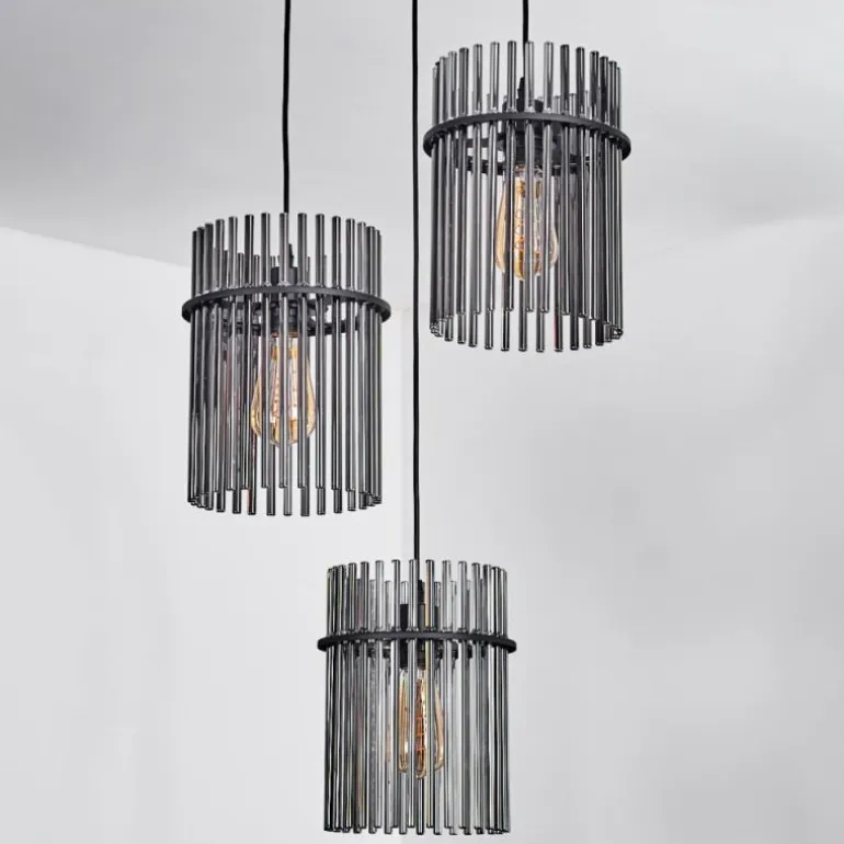 Suspension Lagielas Noir, 3 lumières