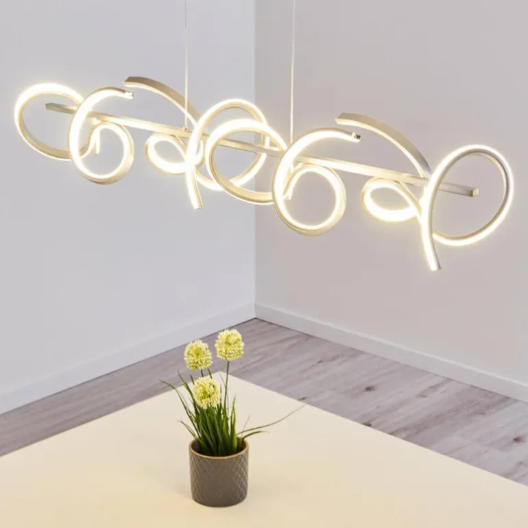 Suspension Lavaca LED Argenté, 4 lumières