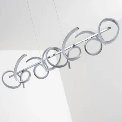 Suspension Lavaca LED Argenté, 4 lumières