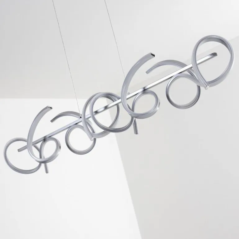 Suspension Lavaca LED Argenté, 4 lumières