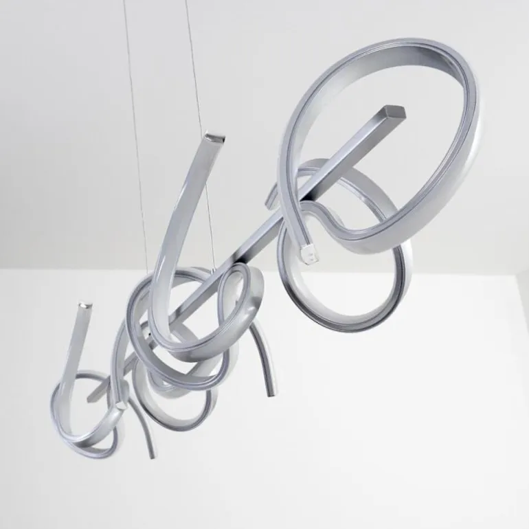 Suspension Lavaca LED Argenté, 4 lumières