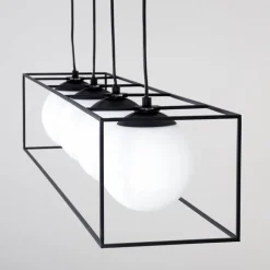 Suspension Legano Noir, Blanc, 4 lumières