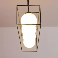 Suspension Legano Noir, Blanc, 4 lumières