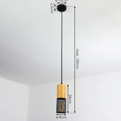 Suspension Lengalau Noir, 1 lumière