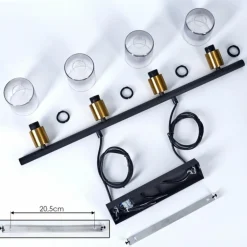 Suspension Leteque Noir, 4 lumières