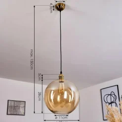 Suspension Lololo Laiton, 1 lumière