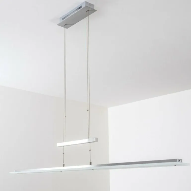 Suspension Lourdes LED Chrome, Nickel mat, 7 lumières