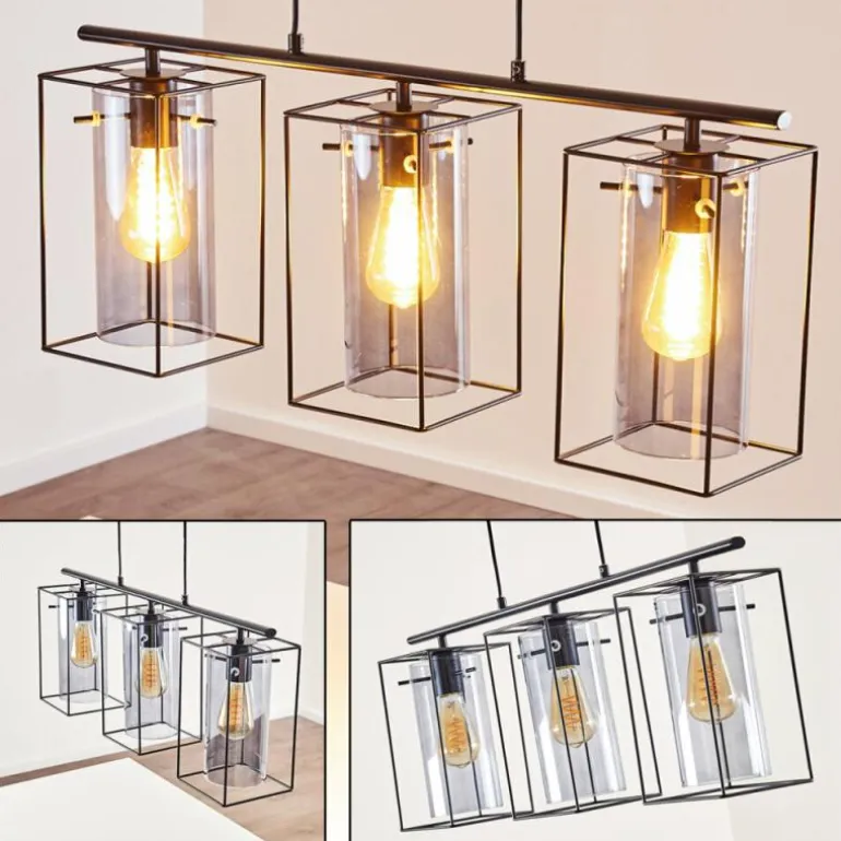 Suspension Lucea Noir, 3 lumières