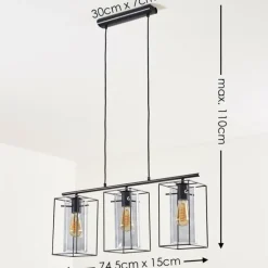 Suspension Lucea Noir, 3 lumières