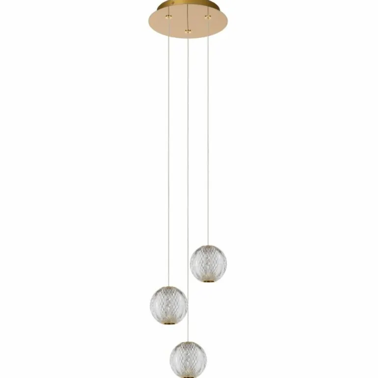 Suspension Lucide CINTRA LED Or, 3 lumières