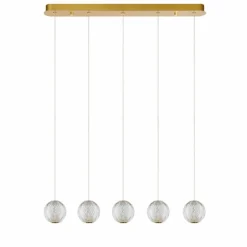Suspension Lucide CINTRA LED Or, 5 lumières