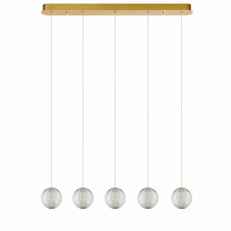 Suspension Lucide CINTRA LED Or, 5 lumières