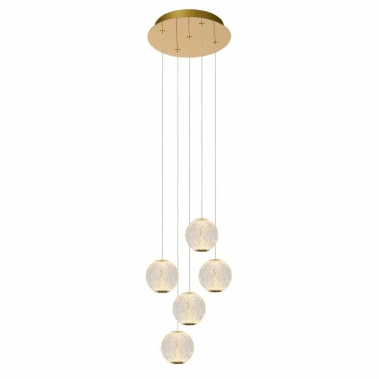 Suspension Lucide CINTRA LED Or, 5 lumières