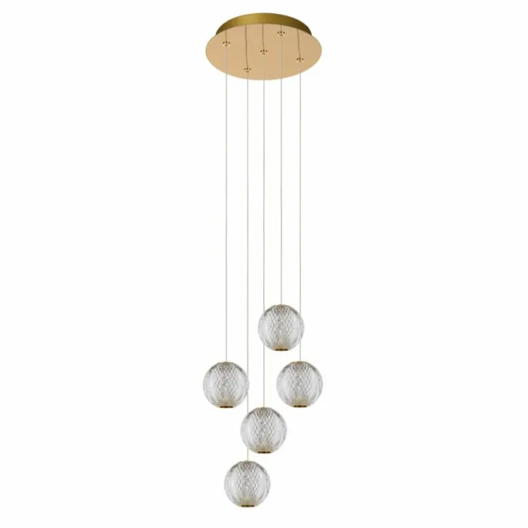 Suspension Lucide CINTRA LED Or, 5 lumières