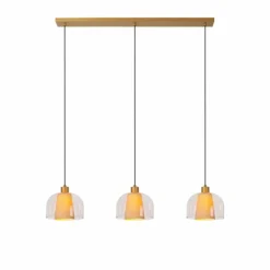 Suspension Lucide GUNHILD Or, Laiton, 3 lumières