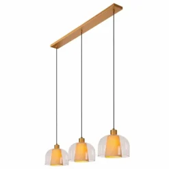 Suspension Lucide GUNHILD Or, Laiton, 3 lumières