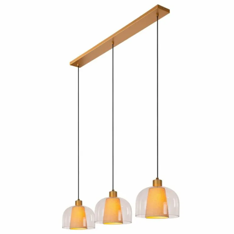 Suspension Lucide GUNHILD Or, Laiton, 3 lumières