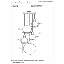 Suspension Lucide JULIUS Blanc, 5 lumières