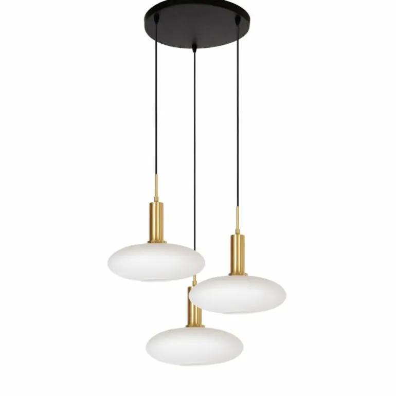 Suspension Lucide SINGALA Or, Laiton, 3 lumières