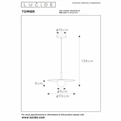 Suspension Lucide TOPHER Chrome, 1 lumière