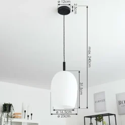Suspension Magnano Noir, 1 lumière