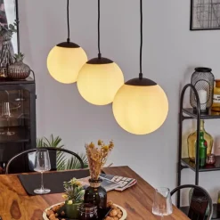 Suspension Malhadancha Noir, 3 lumières