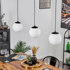 Suspension Malhadancha Noir, 3 lumières