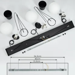 Suspension Malhadancha Noir, 3 lumières