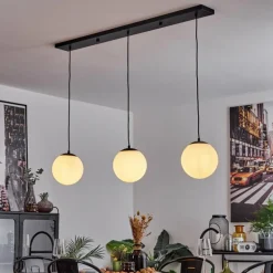 Suspension Malhadancha Noir, 3 lumières