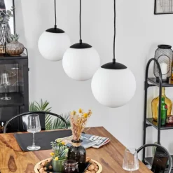 Suspension Malhadancha Noir, 3 lumières