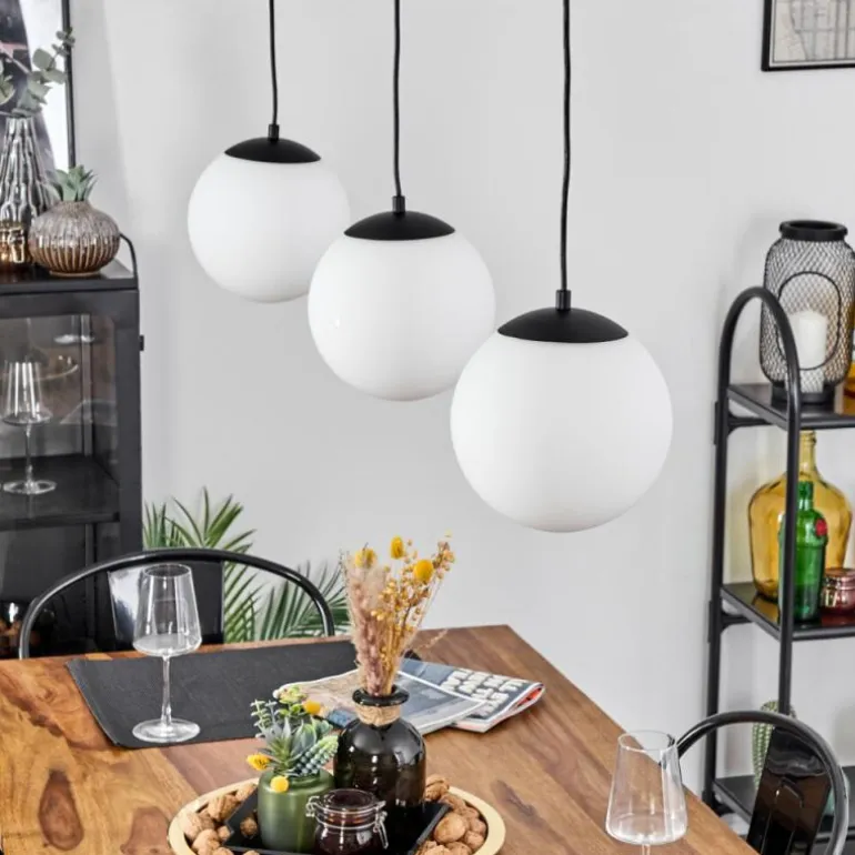 Suspension Malhadancha Noir, 3 lumières