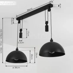 Suspension Manacales Noir, 2 lumières