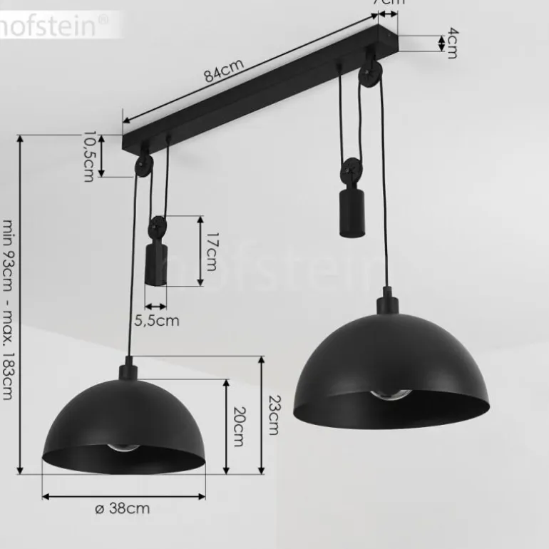Suspension Manacales Noir, 2 lumières